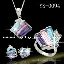 925 Silber Schmuck Set Multil Farbe Set Cubic Ziconia Jewellley.